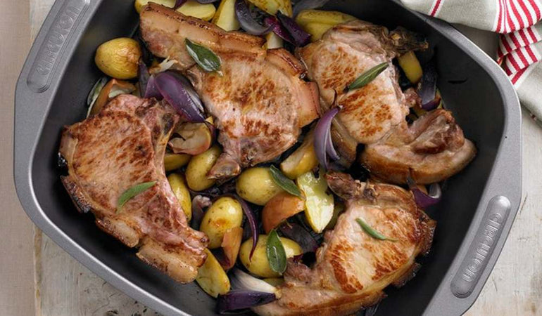 Roast Pork Chops With Apple