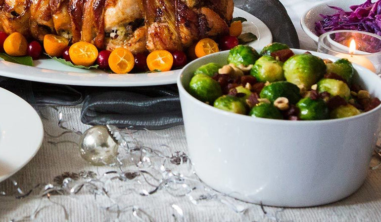 Sprouts with Lardons and Hazelnuts