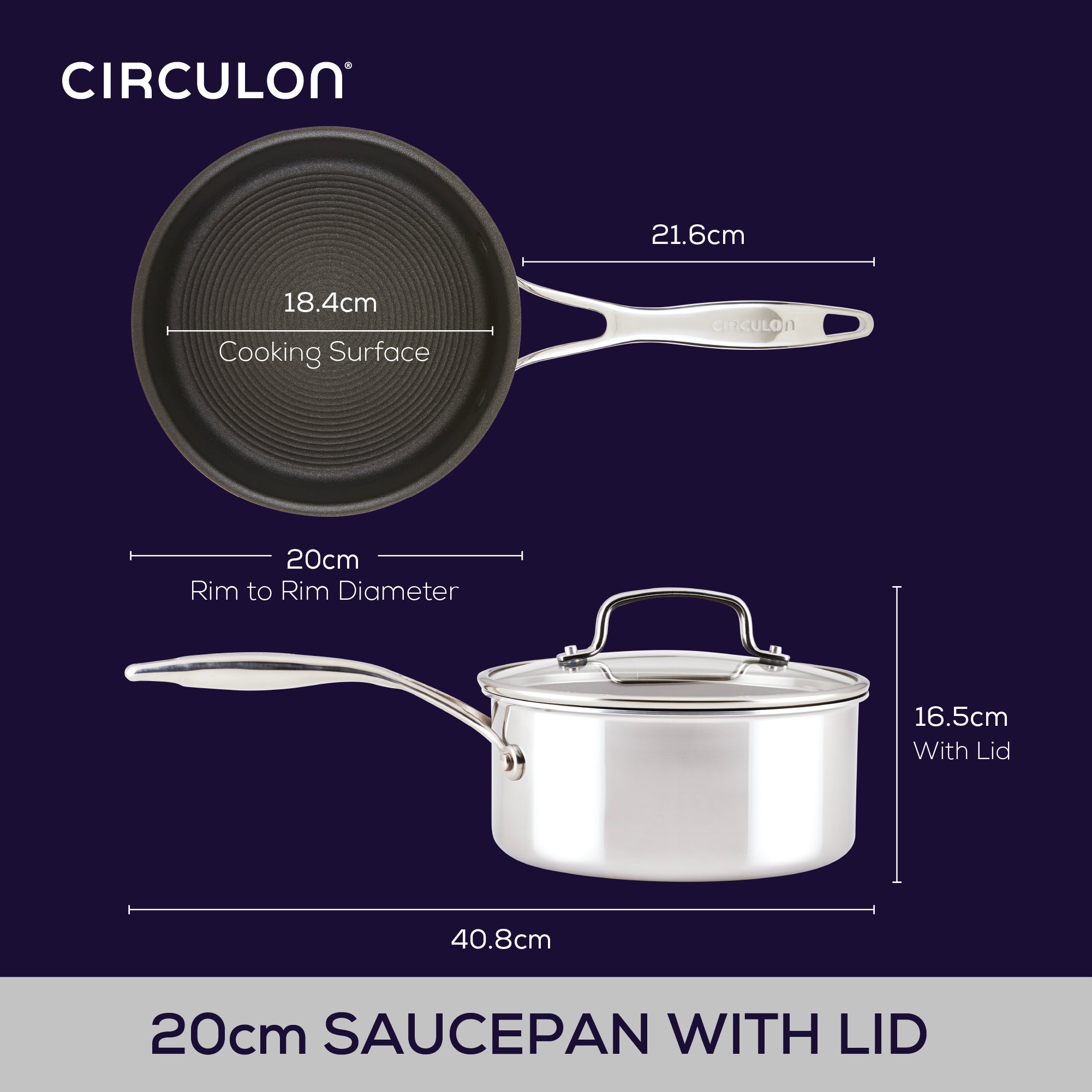 ScratchDefense Multi-Layer Stainless Steel Extreme Non-Stick Induction Saucepans - 2 Sizes