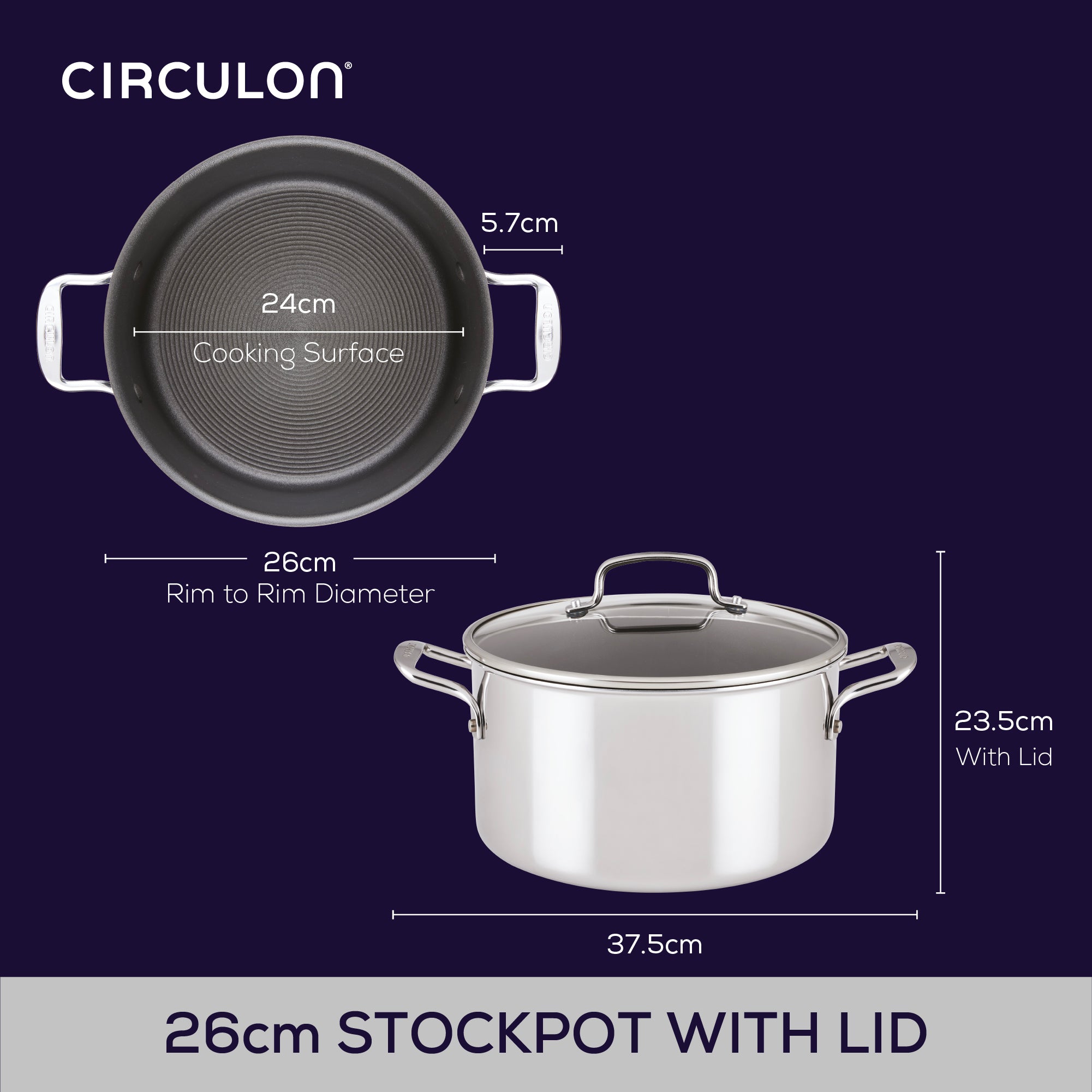 ScratchDefense Multi-Layer Stainless Steel Extreme Non-Stick Stockpot & Lid - 7.6L