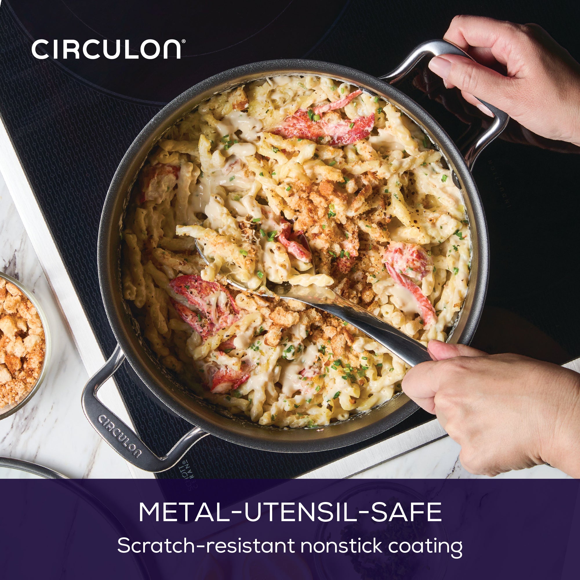 ScratchDefense Multi-Layer Stainless Steel Extreme Non-Stick Stockpot & Lid - 7.6L