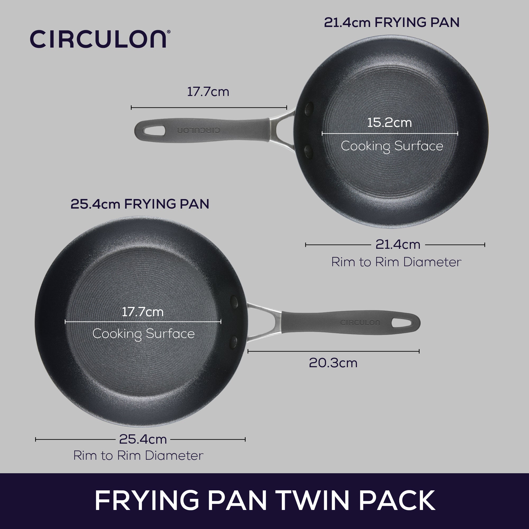 ScratchDefense Extreme Non-Stick Induction Frying Pan Twin Set - Small & Medium