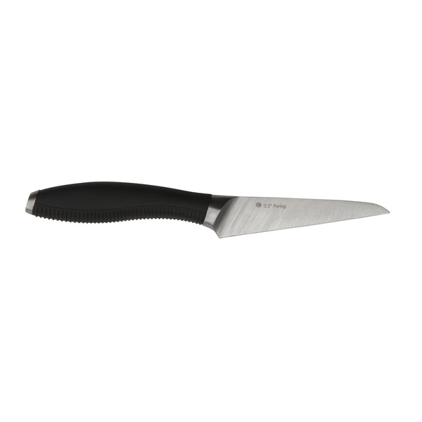 Japanese steel pairing knife on white background