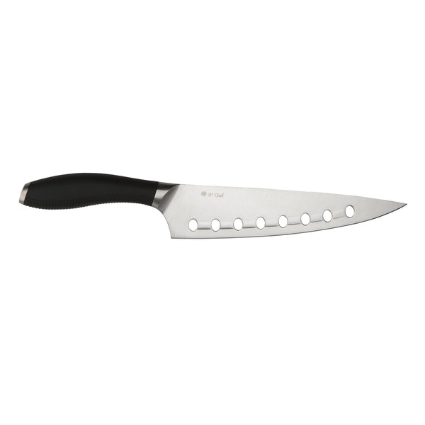 Circulon 8" Chef's Knife with Japanese steel blade and black handle.