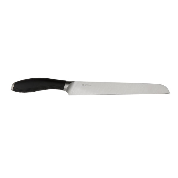 Product image showing 8" long slicer knife with black handle.