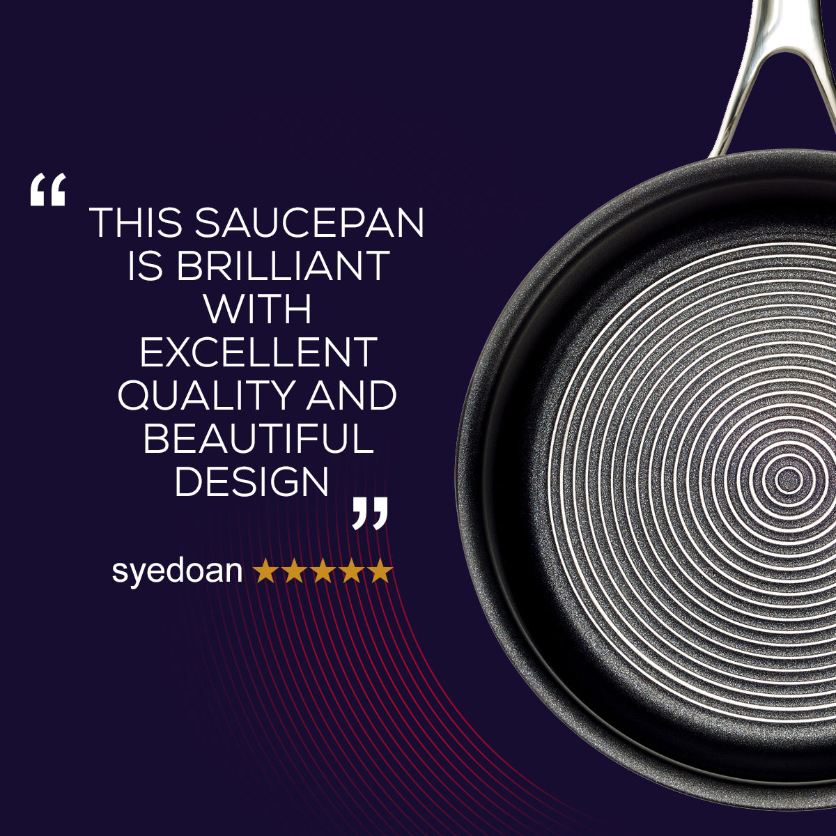 Stainless steell non stick saucepan review. "This saucepan is brilliant with excellent quality & beautiful design."