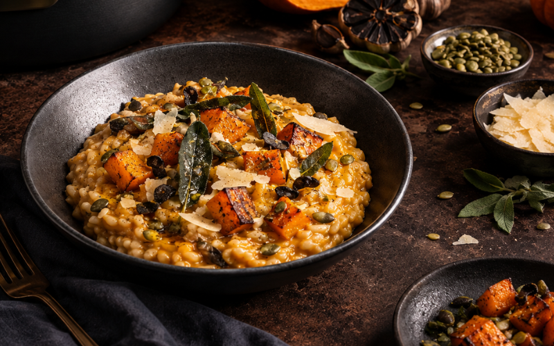 Black Garlic & Pumpkin Risotto