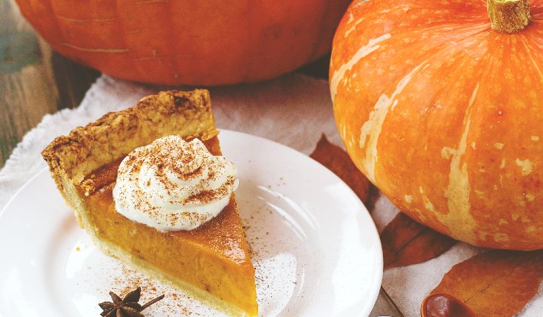 Pumpkin Pie with a dollop of whipped cream