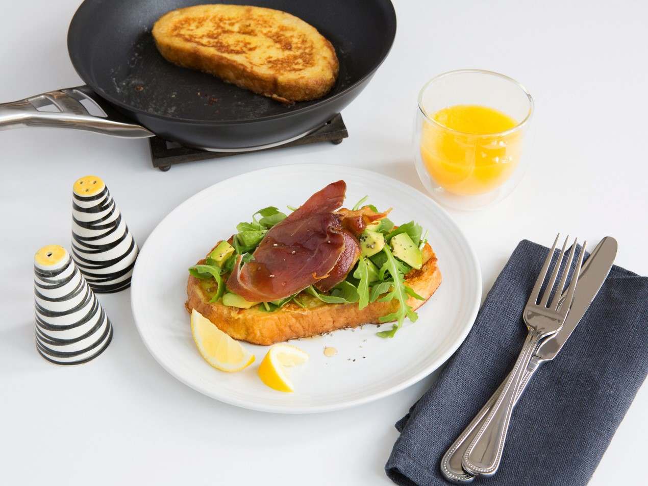 Parmesan Toasts with Avocado & Parma Ham Crisps Recipe