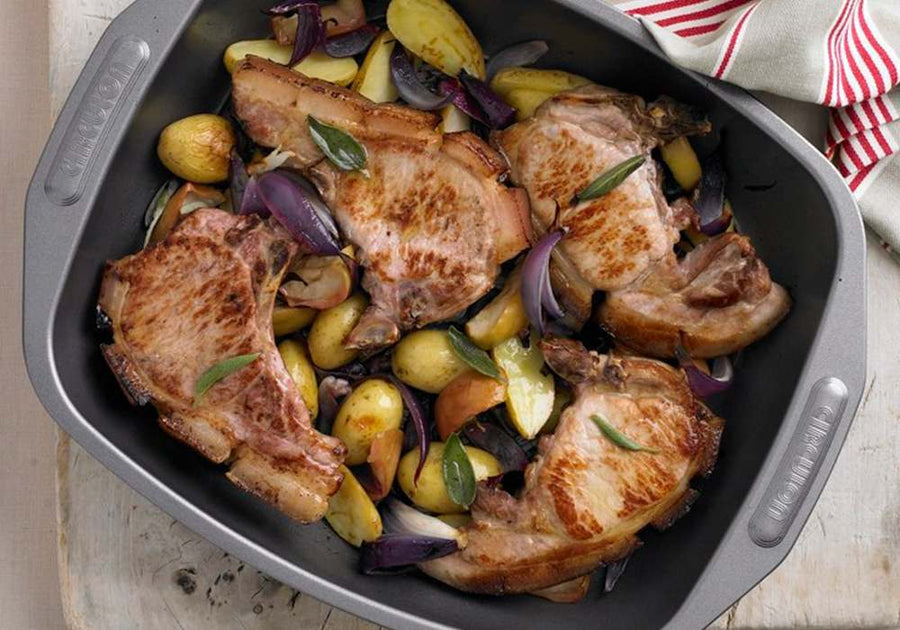Roast Pork Chops With Apple
