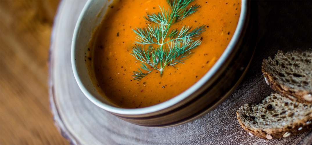 Vegetarian Harira Soup in a bowl