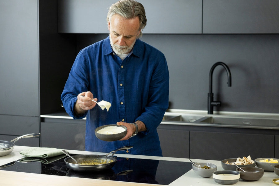 Marcus Wareing prepares Green Peppercorn Sauce for Steak