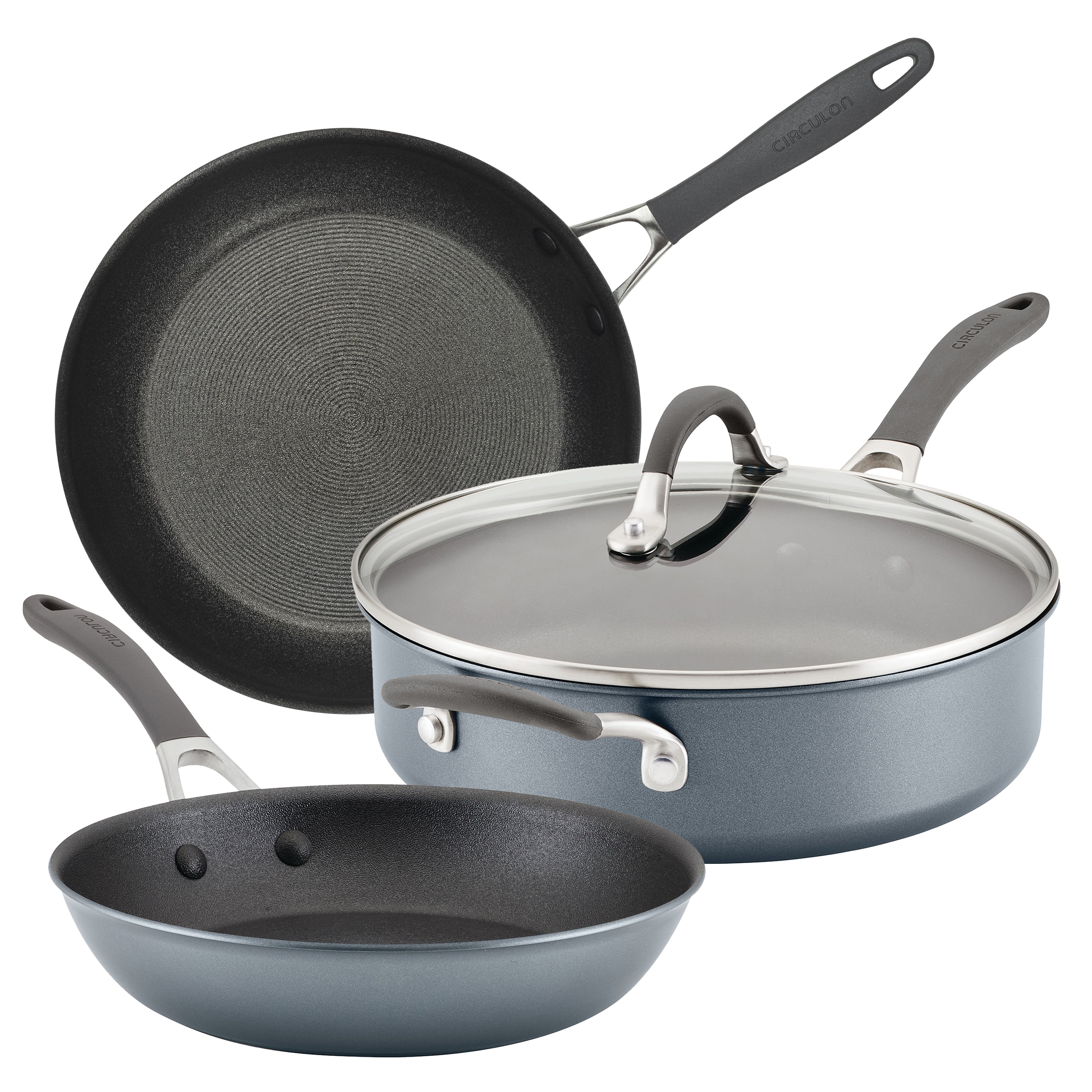 ScratchDefense Extreme Non Stick Frying Pans & Sauté Pan 3 Pieces