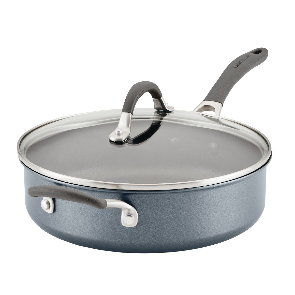 ScratchDefense Extreme Non-Stick Sauté Pan & Lid with Helper Handle - 4.7L