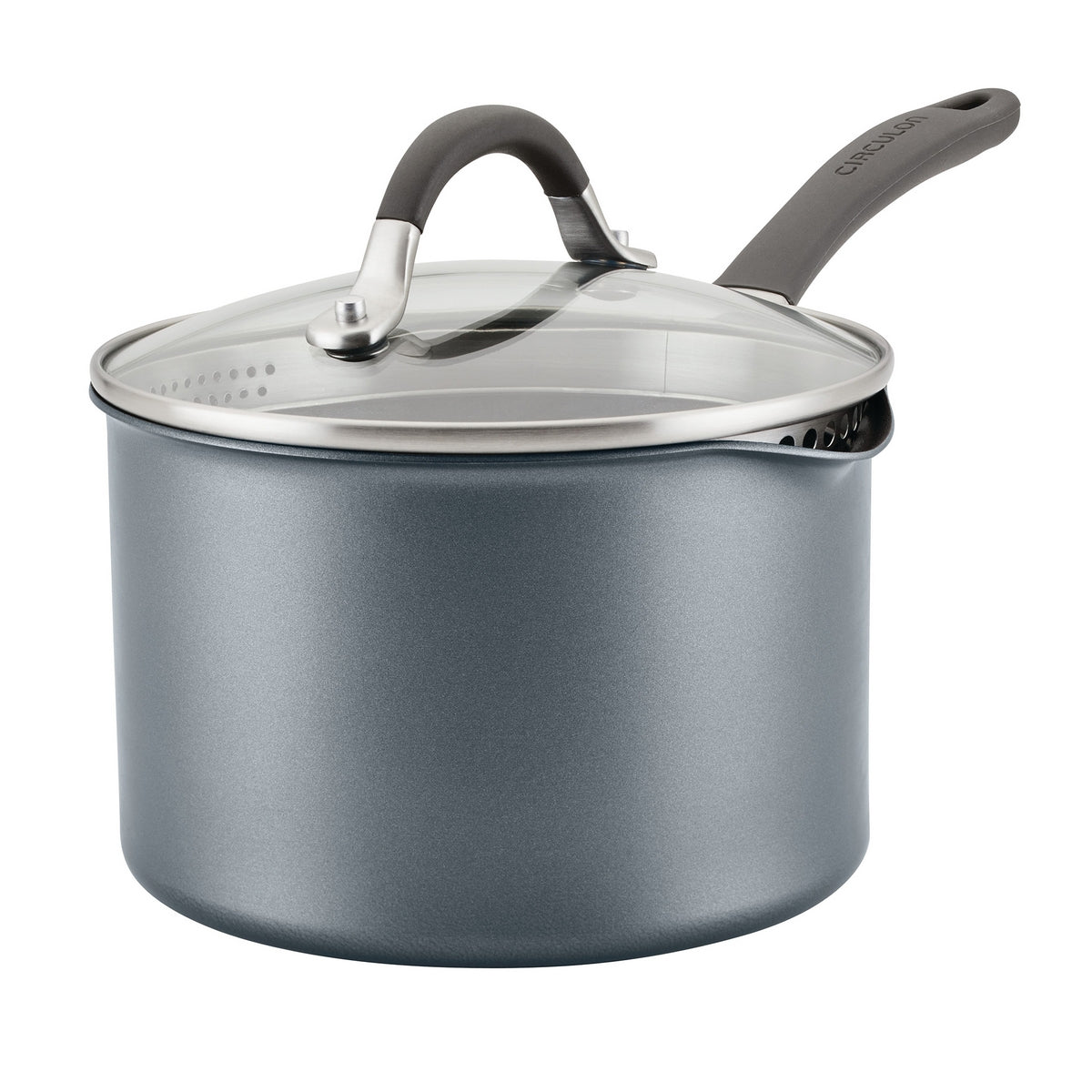 ScratchDefense Extreme Non Stick Straining Saucepan & Lid 2 Sizes