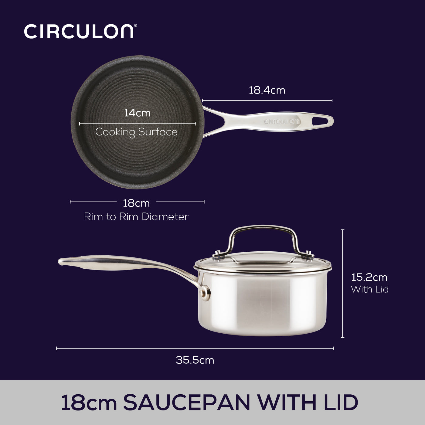 ScratchDefense Multi-Layer Stainless Steel Extreme Non-Stick Induction Saucepans - 2 Sizes