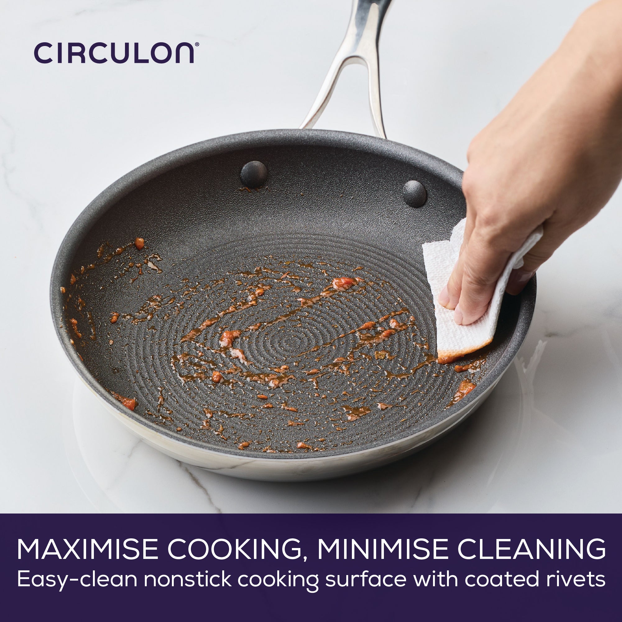 ScratchDefense Multi-Layer Stainless Steel Extreme Non-Stick Induction Frying Twin Set - Small & Medium