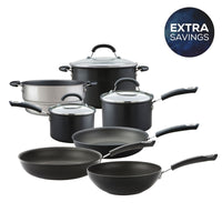 Total Non-Stick Induction Frying Pan, Wok, Saucepan & Steamer Complete Pan Set - 7 Pieces