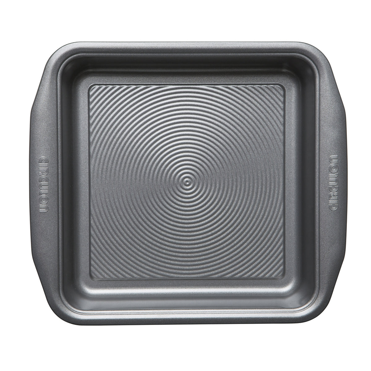 Square cake tin with iconic Circulon circles