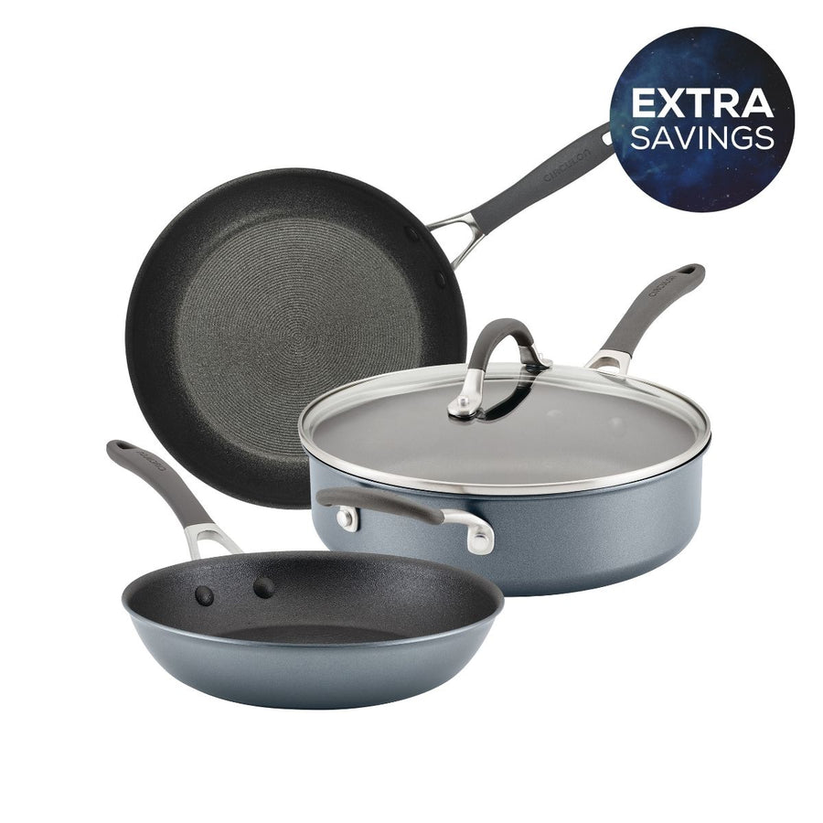 ScratchDefense Extreme Non-Stick Frying Pans & Sauté Pan - 3 Pieces