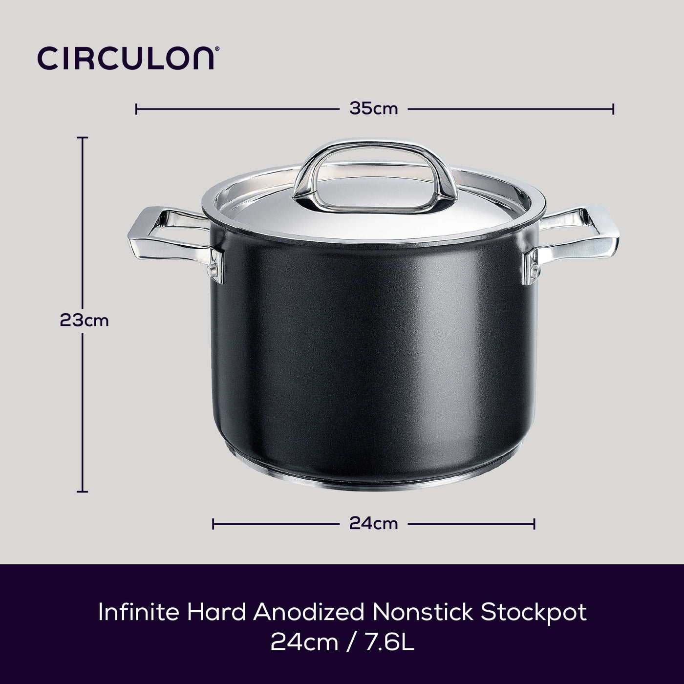 Infinite Non-Stick Large Stockpot & Lid - 7.6L