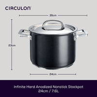 Infinite Non-Stick Large Stockpot & Lid - 7.6L