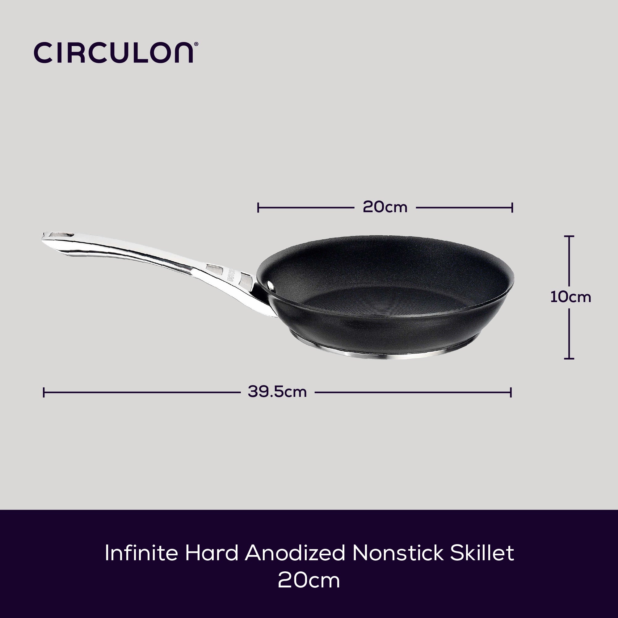 CIRCULON ディープフライパン 20cm 24cm Induction Non-Stick French Skillet Frying Pan: 3 Sizes · Circulon