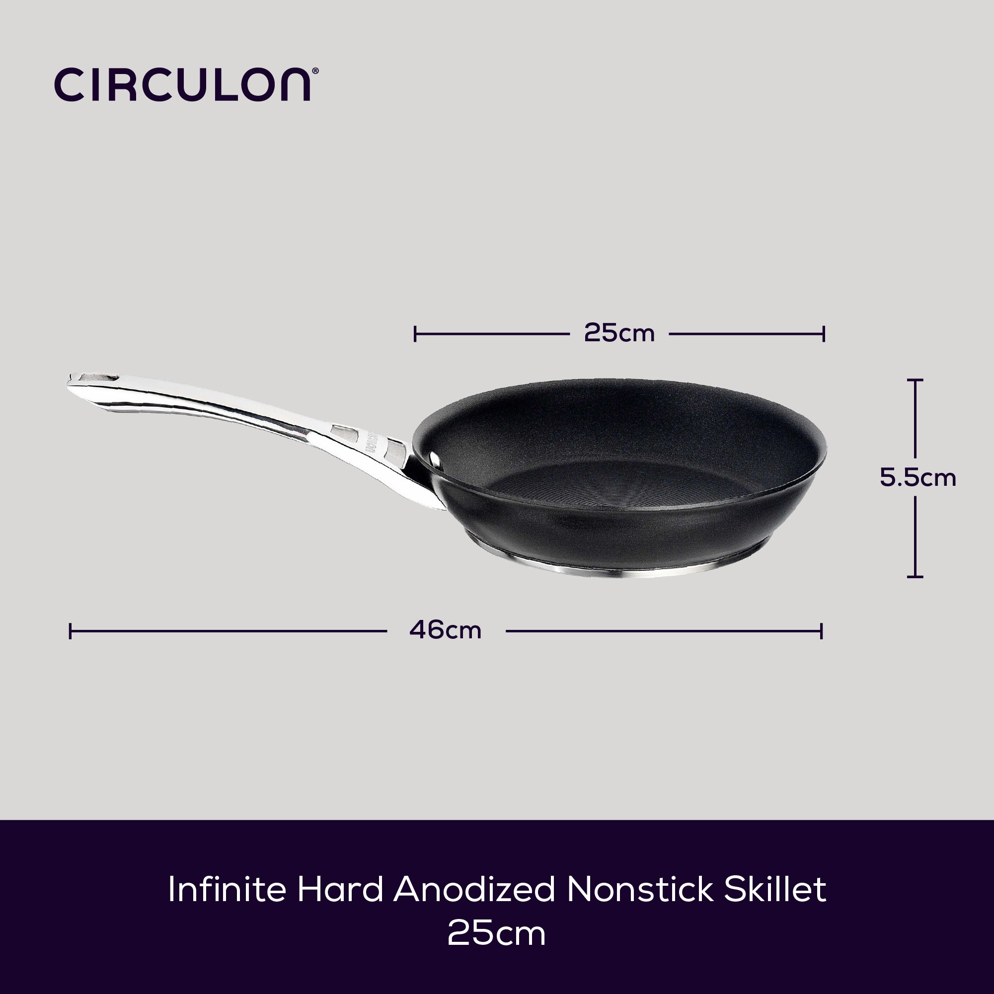 Induction Non-Stick French Skillet Frying Pan: Sizes · Circulon