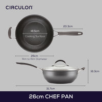 ScratchDefense Extreme Non-Stick Chef's Pan & Lid with Helper Handle - 4.2L