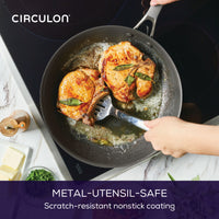 ScratchDefense Extreme Non-Stick Induction Frying Pan with Lid - 30 cm