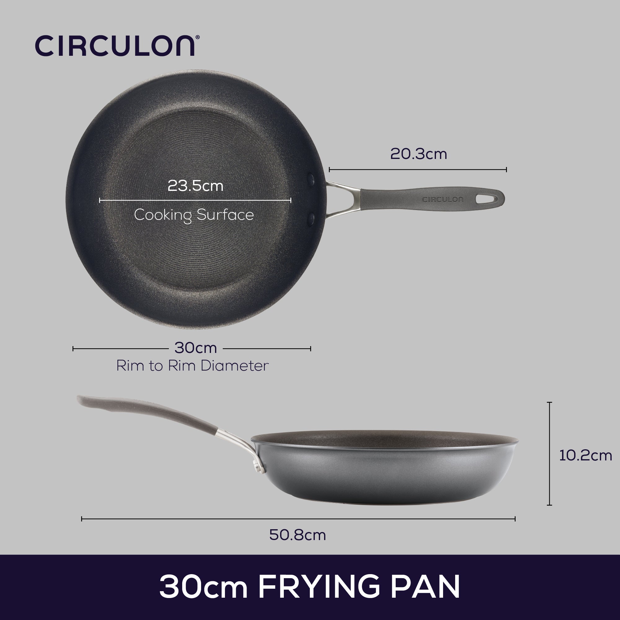 ScratchDefense Extreme Non-Stick Induction Frying Pan with Lid - 30 cm
