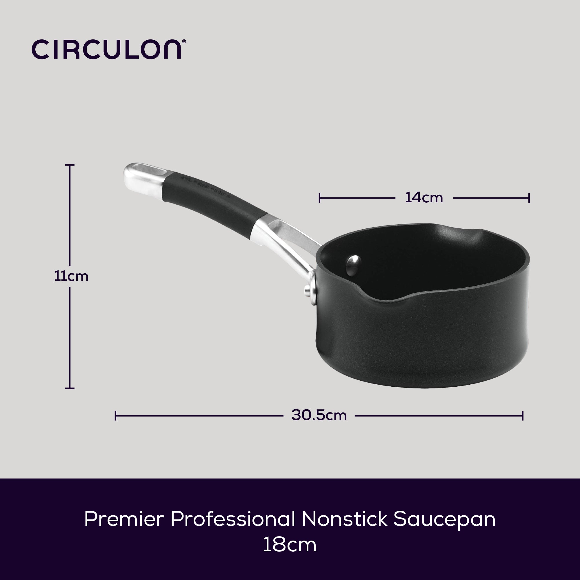 Premier Professional Non-Stick Small Milk Pan - 14cm