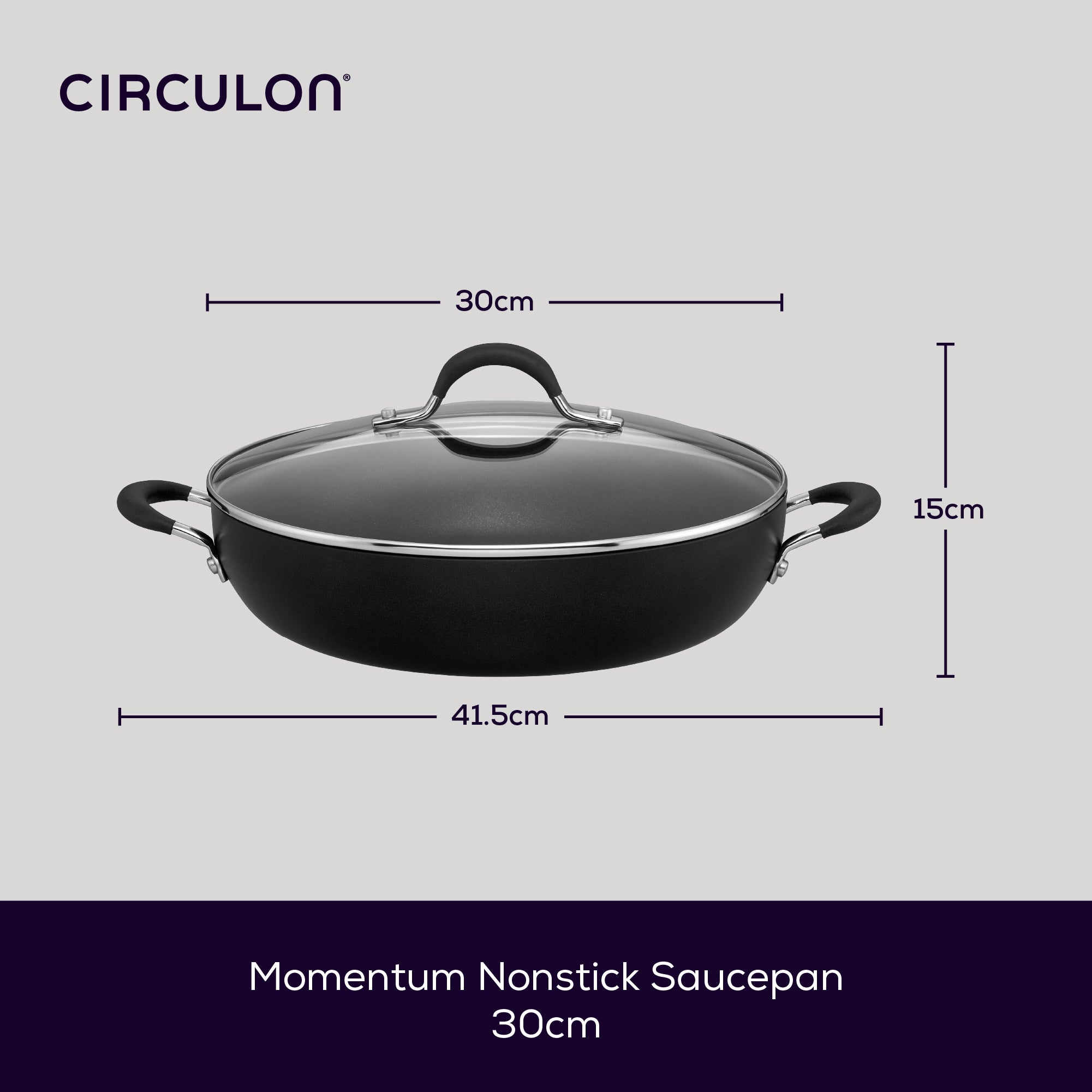 Momentum Anodized Family Casserole Dish & Lid - 30cm