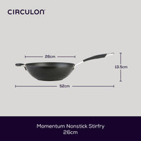 Momentum Hard Anodized 26cm Stir Fry Wok