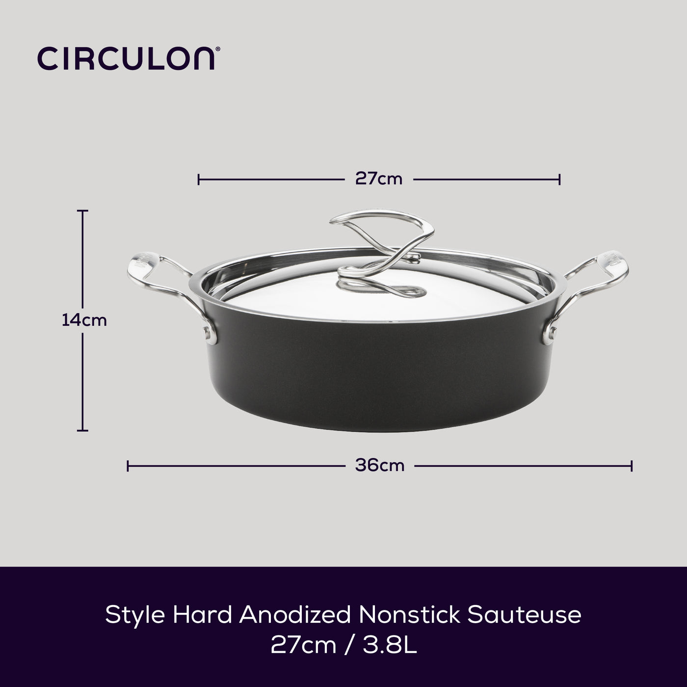 Style Non-Stick Induction Sauté Pan & Lid - 2 Sizes