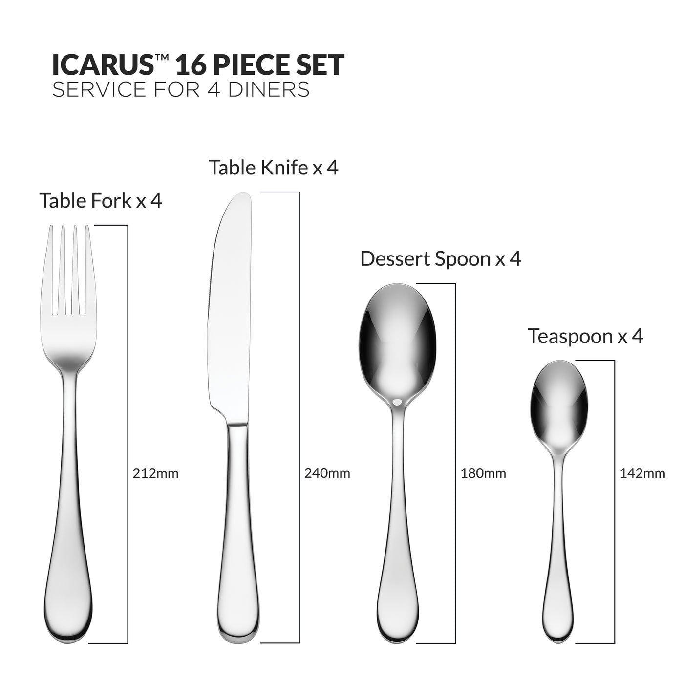 Oneida Icarus Cutlery Set - 16 Pieces