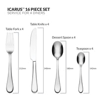 Oneida Icarus Cutlery Set - 16 Pieces