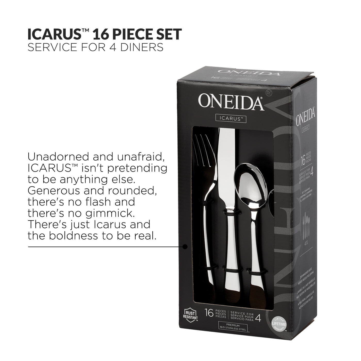 Oneida Icarus Cutlery Set - 16 Pieces