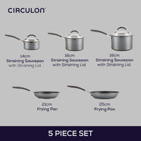 ScratchDefense Extreme Non-Stick Frying Pan & Saucepan Set - 5 Pieces