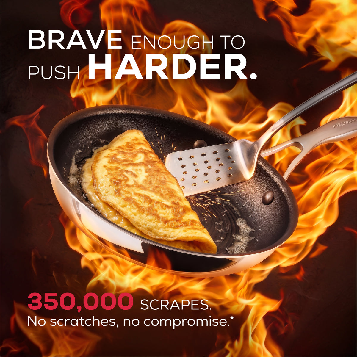 ScratchDefense Multi-Layer Stainless Steel Extreme Non-Stick Induction Frying Twin Set - Small & Medium