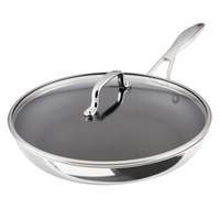 ScratchDefense Multi-Layer Stainless Steel Extreme Non-Stick Induction Frying Pan & Lid - 32cm