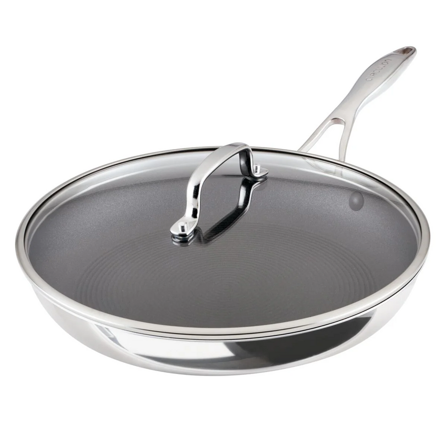 ScratchDefense Multi-Layer Stainless Steel Extreme Non-Stick Induction Frying Pan & Lid - 32cm