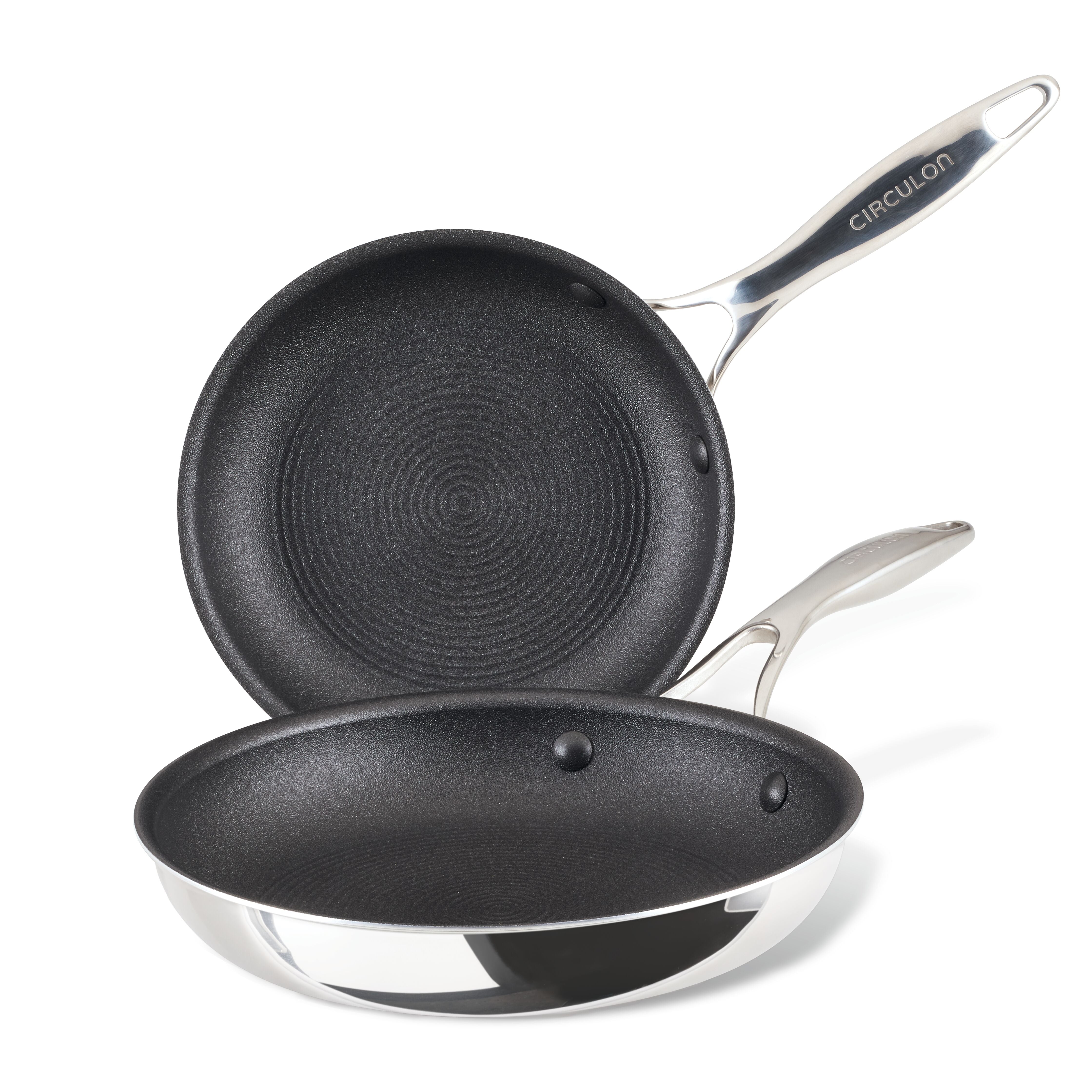 ScratchDefense Layer Stainless Steel Extreme Non Stick Induction Frying Twin Set Small & Medium