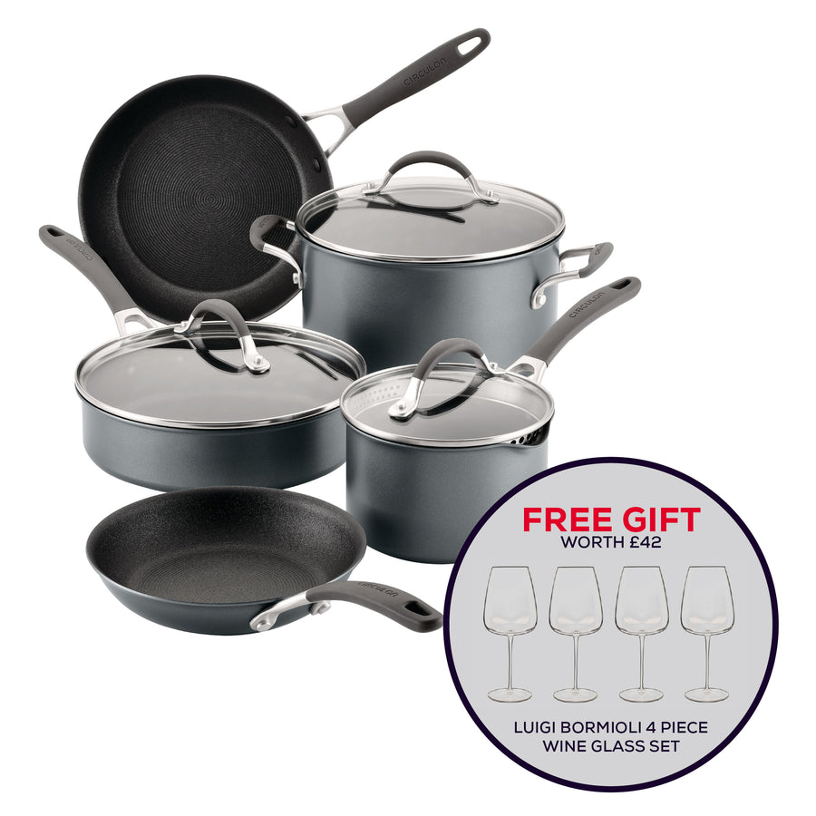 ScratchDefense Extreme Non-Stick Frying Pan, Saucepan, Sauté & Stockpot Set - 5 Pieces