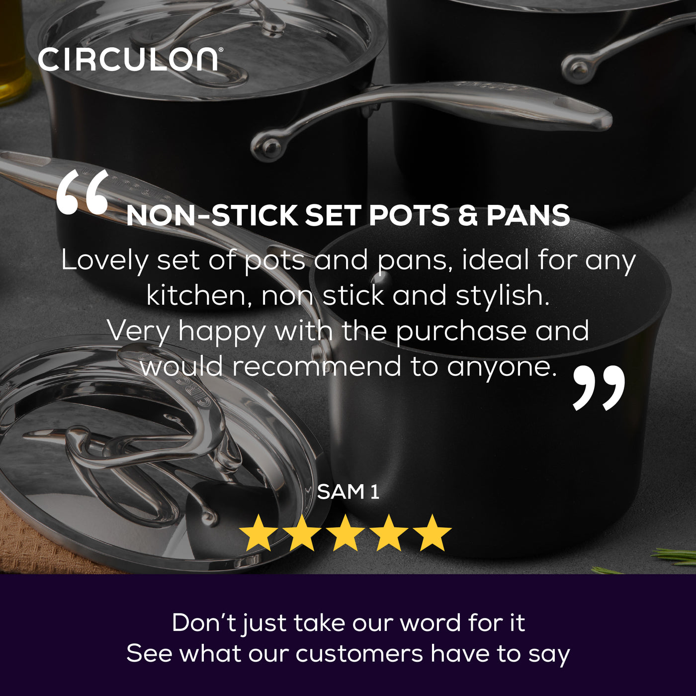 Style Ultimate Non-Stick Induction Saucepan, Frying Pan & Sauté Complete Pan Set - 8 Pieces