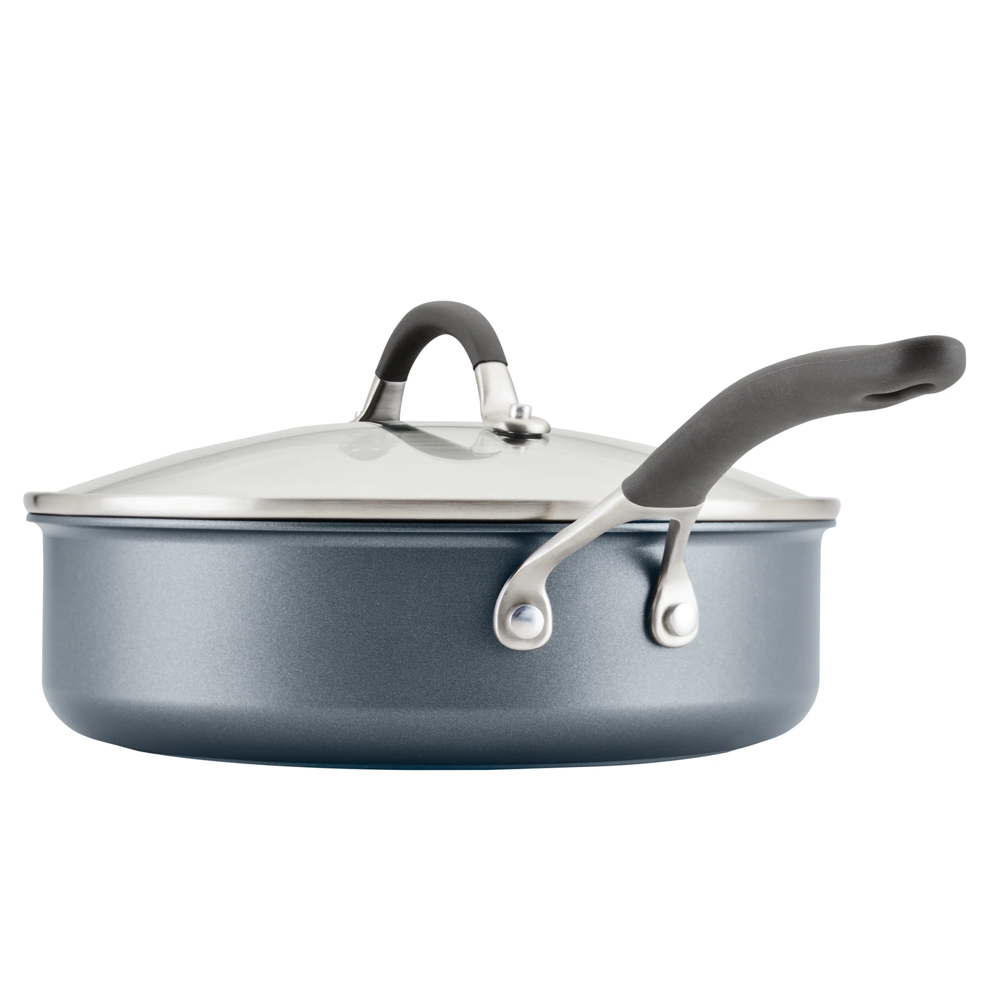 ScratchDefense Extreme Non-Stick Sauté Pan & Lid with Helper Handle - 4.7L