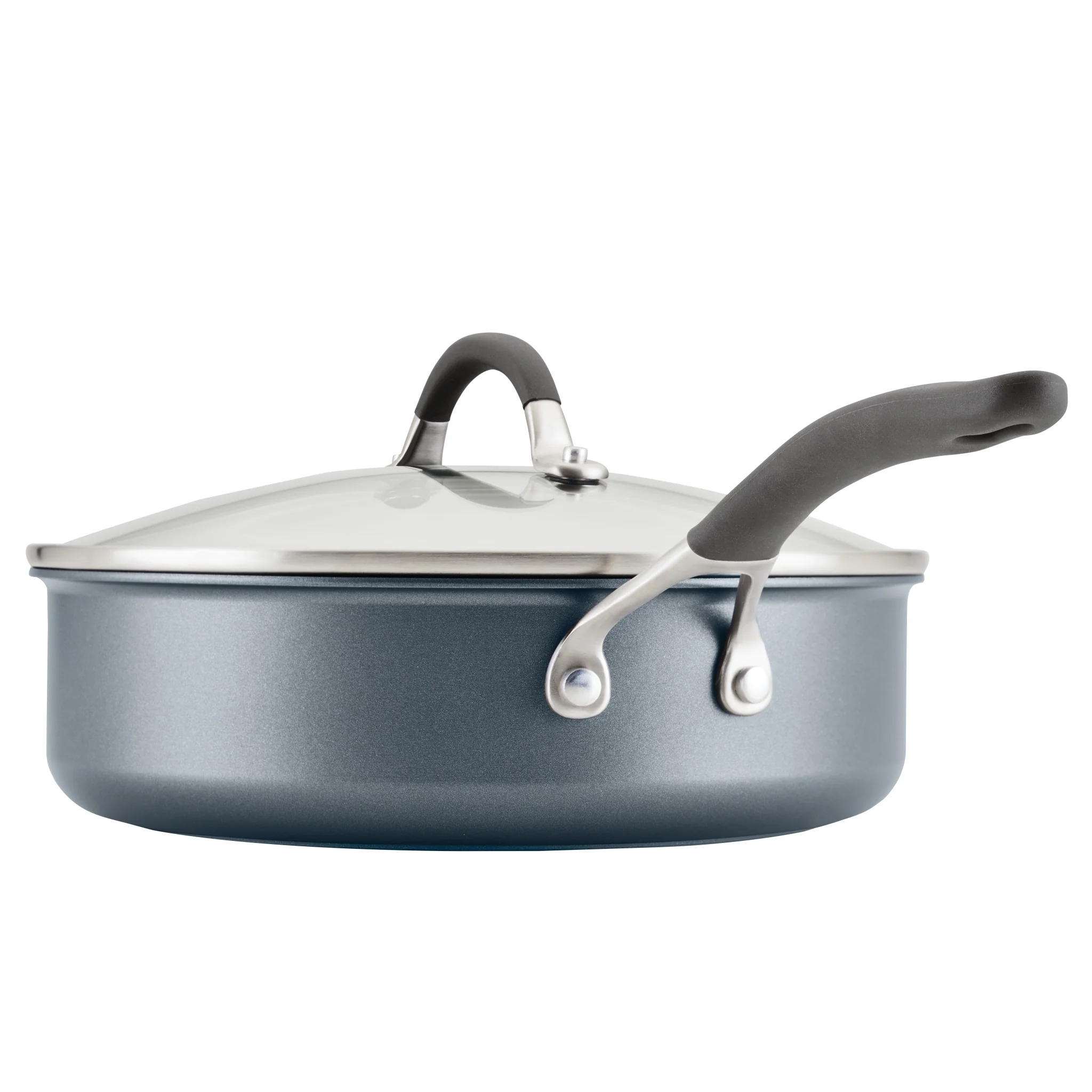 ScratchDefense Extreme Non-Stick Sauté Pan & Lid with Helper Handle - 4.7L