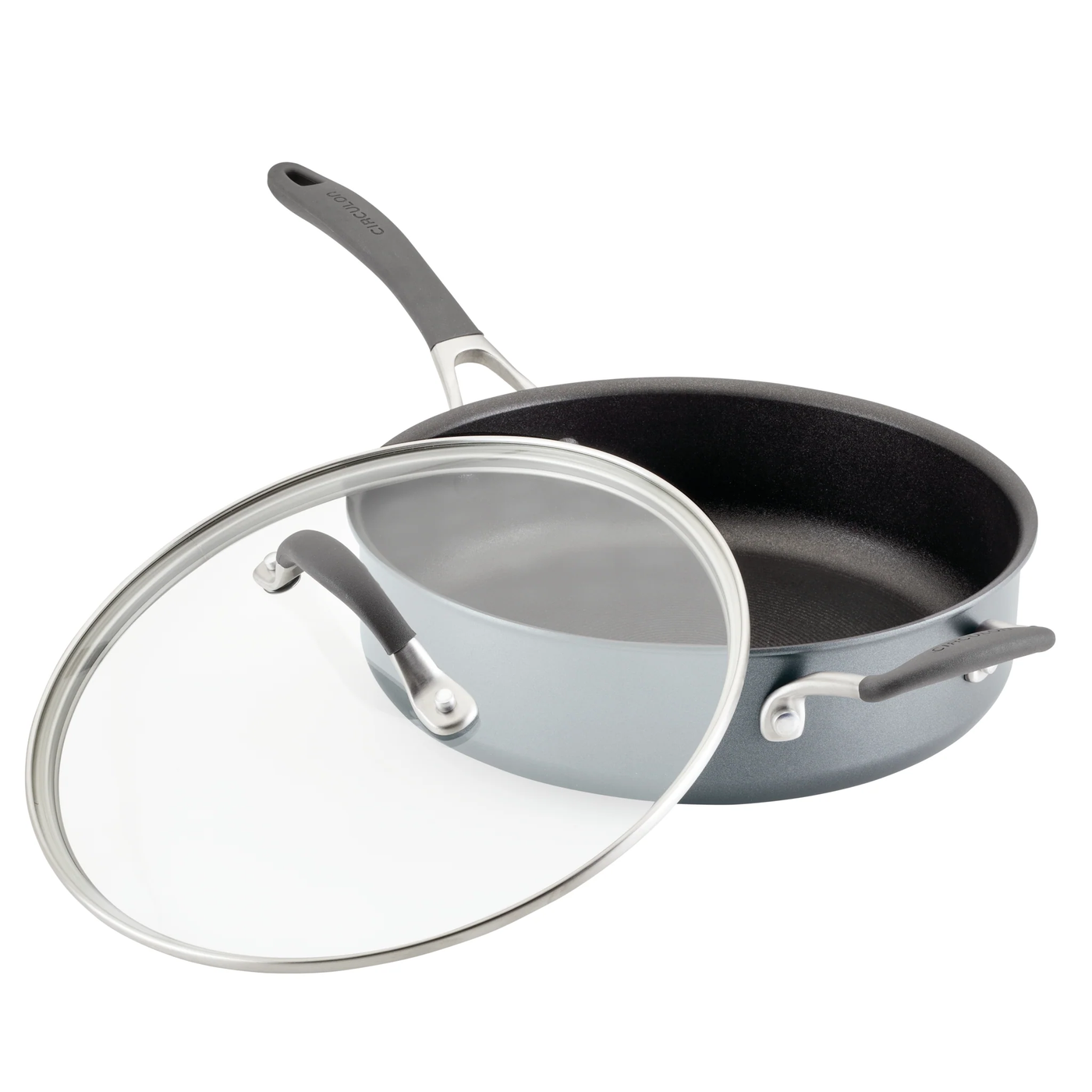 ScratchDefense Extreme Non-Stick Sauté Pan & Lid with Helper Handle - 4.7L