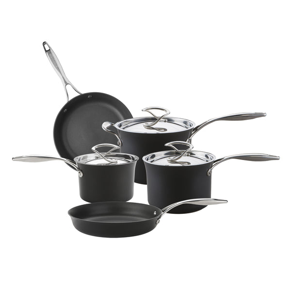 Style Non-Stick Frying Pan, Saucepan & Lid Set - 5 Pieces