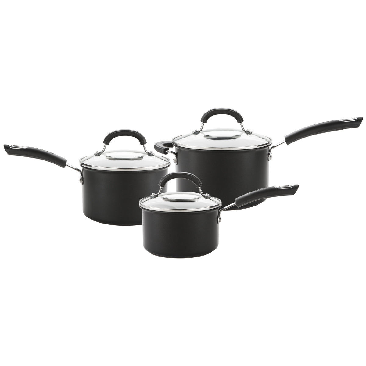 Total Long Lasting Non Stick Induction Saucepan & Lid Set 3 Pieces